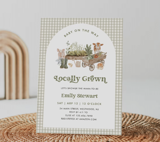 farmers market baby shower invitation