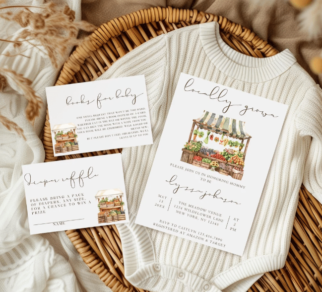 locally grown farmer's market baby shower party
