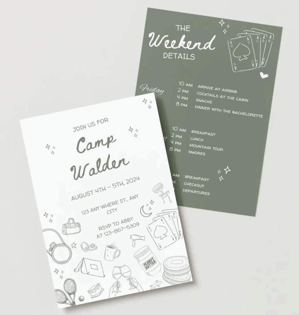 parent trap bachelorette party invitation