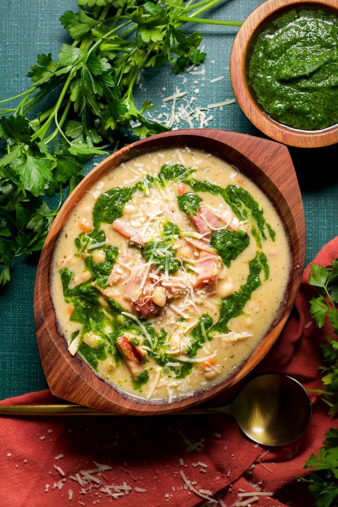 navy bean soup fall bonfire party recipe