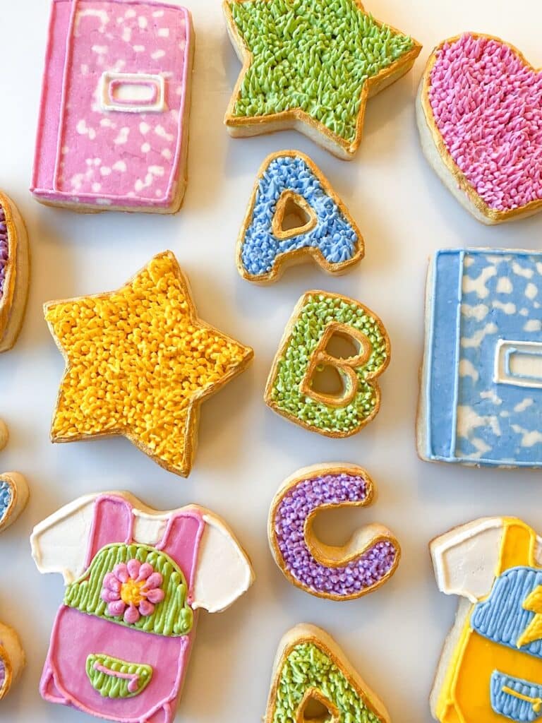 back to school sugar cookies with buttercream frosting