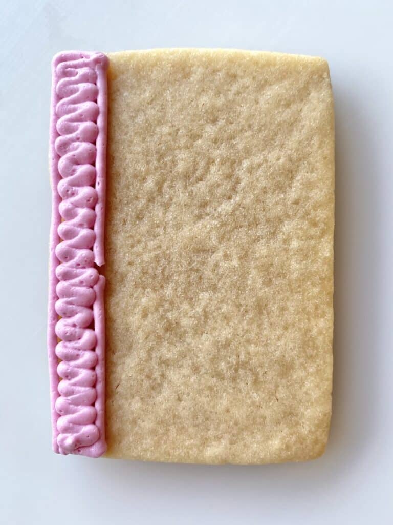 composition notebook cookie with buttercream