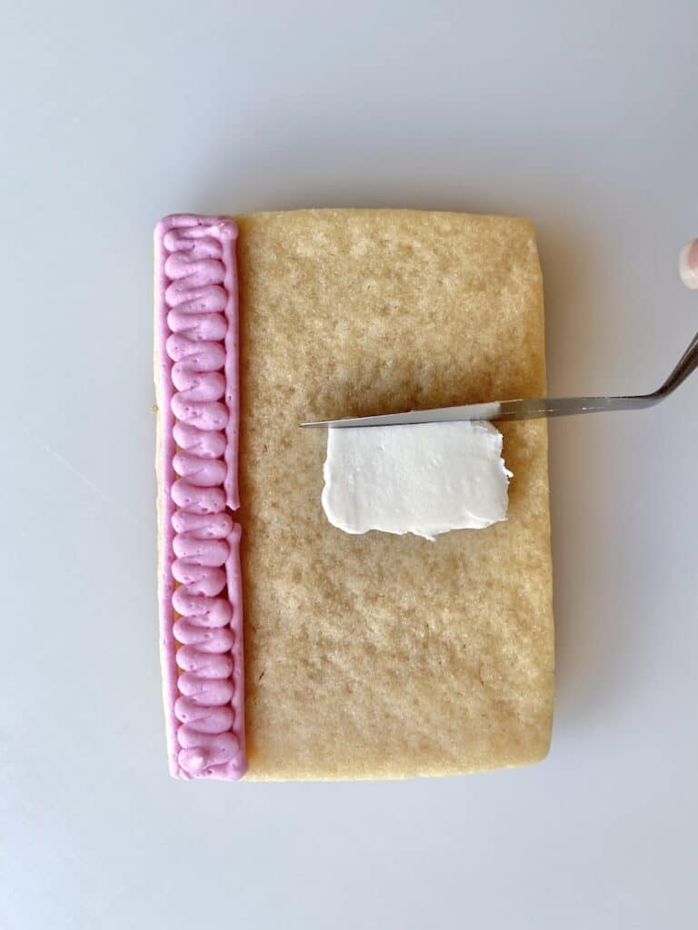 composition notebook cookie with buttercream