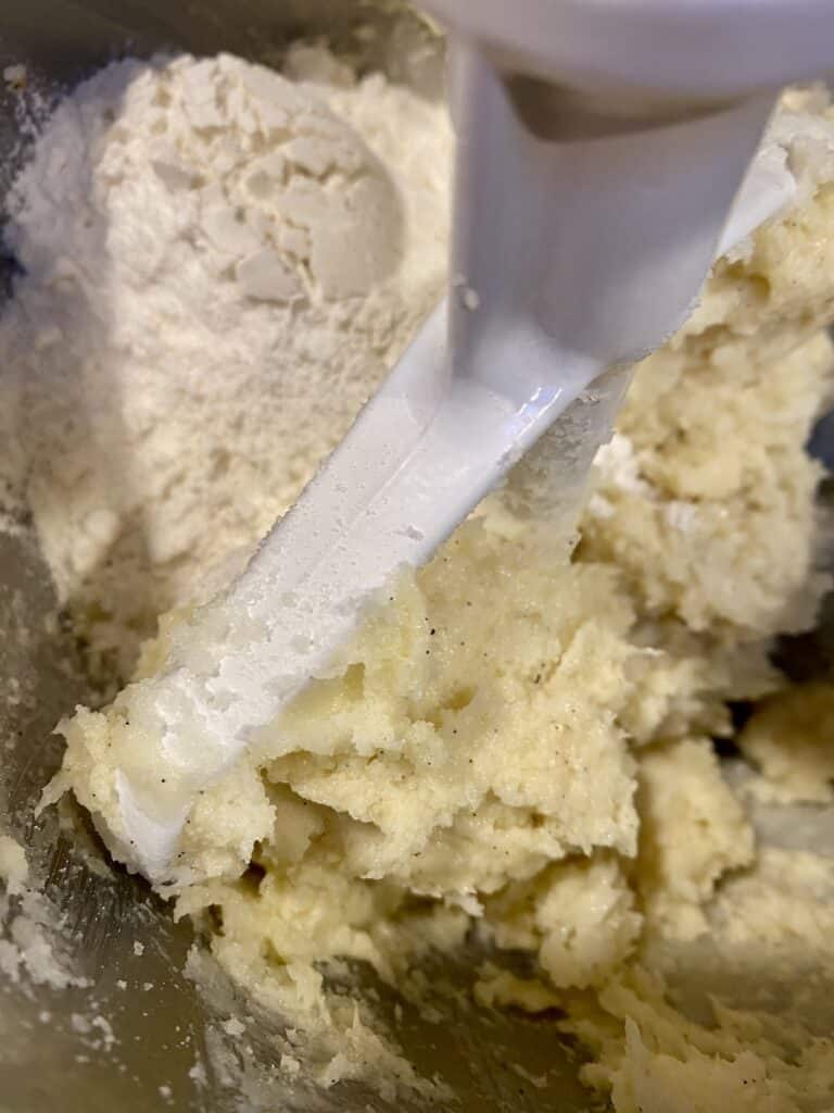 vanilla bean cut out sugar cookies mixing flour