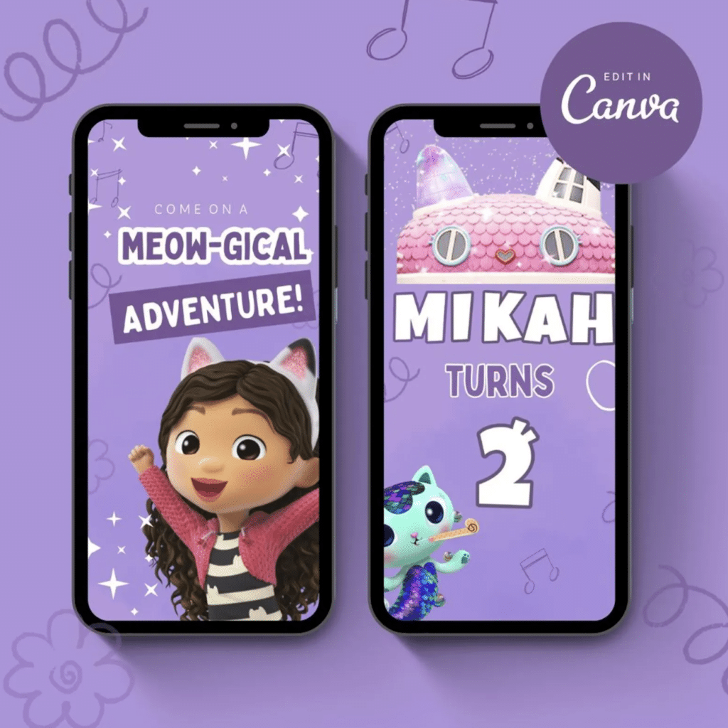 gabbys dollhouse video invitation